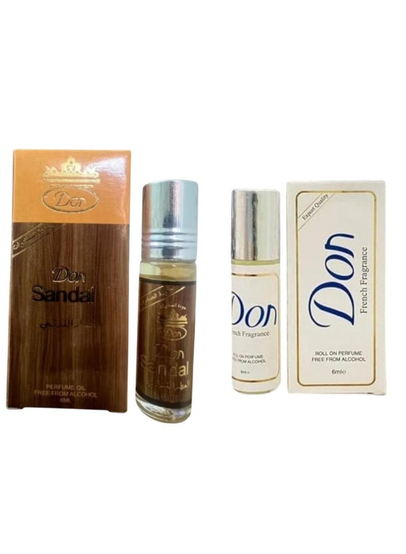 c81cccdb-5671-42f7-89ae-c34f28253e00.jpg دون عطر رول أون برائحة فرنسية + صندل 6 مل قطعتين - الصورة 1