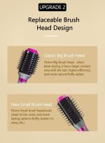 ⁦كينسي بيوتي فرشاة الساخن 4 في 1، فرشاة تجفيف كهربائية برأسين، 1200 واط، مصفف الشعر، يجعل شعرك ناعمًا⁩ - الصورة ⁦6⁩