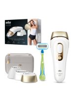 براون سيلك اكسبرت برو 5 PL5257 لازالة الشعر بالنبض الضوئي أبيض/ذهبي