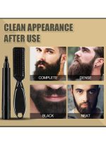 إيست مون قلم تعبئة اللحية للرجال، مجموعة أقلام تعبئة اللحية طويلة الأمد مع فرشاة وأداة مشط تصفيف اللحية تخلق مظهرًا طبيعيًا للحية والشارب والحاجبين - Image 3