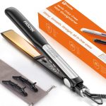 فازين فرد الشعر،  مسطحة من التيتانيوم سريعة التسخين مع أيونات سالبة لشعر ناعم، شعر عريضة عائمة 2 في 1 ثلاثية الأبعاد لجميع أنواع الشعر، جهد مزدوج و11 مستوى قابل للتعديل