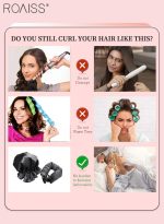 ⁦رويس مجموعة مكونة من 4 قطع من مجعد الشعر الخالي من الحرارة من الساتان، بكرات شعر لتجعيد الشعر بدون حرارة مع أغطية للشعر، وحزام رأس ناعم لتجعيد الشعر الطويل، ومجموعة للنوم طوال الليل (أسود)⁩ - الصورة ⁦9⁩