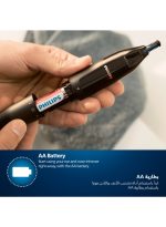 ⁦فيليبس ماكينة تشذيب الأنف والاذن NT1650/16 من Philips | تشذيب لطيف لشعر الأنف والأذن | نظام حماية مانع للشد | للاستخدام الرطب والجاف، قابلة للغسل بالكامل، مع بطارية AA مرفقة أسود⁩ - الصورة ⁦6⁩