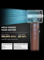 ⁦بيستيس  مجموعة أدوات تصفيف الشعر 7 في 1، فرشاة تجفيف الشعر، 1400 واط، أداة تجعيد الشعر بالهواء الساخن مع عصا فرد وتجعيد، مجفف شعر أيوني بمحرك 110000 دورة في الدقيقة لأنواع شعر النساء⁩ - الصورة ⁦5⁩