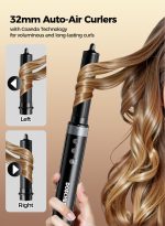 ⁦دوشر استشوار شعر احترافي 7 في 1 مع مجفف شعر وفرشاة هواء ساخن وعصا تجعيد وملحقات ديفيوزر لفير الشعر يحقق نتائج صالون في المنزل⁩ - الصورة ⁦4⁩