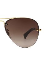 ⁦راي بان نظارة شمسية بإطار آفياتور - مقاس العدسة: 59 مم - لون ذهبي - طراز RB3449 001⁩ - الصورة ⁦4⁩