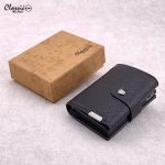 كلاسيك ميلانو محفظة كلاسيك ميلانو بحماية RFID للرجال والنساء - حامل بطاقات أوتوماتيكي بتصميم بوب أب - محفظة بطاقات آمنة ومدمجة للرجال - محفظة أنيقة للرجال والنساء