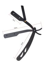 خاجول ماكينة حلاقة يدوية قابلة للطي من الفولاذ المقاوم للصدأ ماكينة حلاقة احترافية لتشذيب الوجه وتصفيف الشعر (أسود) - Image 2