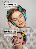 رويس 42 قطعة من أعواد تجعيد الشعر المرنة، 7 أحجام من أعواد تجعيد الشعر بدون حرارة، بكرات الشعر المرنة من الإسفنج للاستخدام أثناء النوم مع غطاء للشعر لتصفيف شعر النساء - Image 3