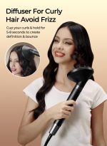 ⁦دوشر استشوار شعر احترافي 7 في 1 مع مجفف شعر وفرشاة هواء ساخن وعصا تجعيد وملحقات ديفيوزر لفير الشعر يحقق نتائج صالون في المنزل⁩ - الصورة ⁦5⁩