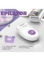⁦دوشر 2 في 1 آلة إزالة الشعر وآلة الحلاقة للنساء - منتجات إزالة الشعر مع بطارية قابلة لإعادة الشحن، مشط قابل للتعديل⁩ - الصورة ⁦2⁩