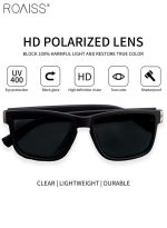 ⁦رويس نظارة شمسية مربعة مستقطبة رجالية، نظارة الشمس الواقية من الأشعة فوق البنفسجية 400 بإطار PC، ظلال شمس مضادة للوهج عصرية للرجال مناسبة للقيادة وصيد الأسماك والسفر، 61 مم⁩ - الصورة ⁦5⁩