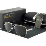 إتش دي كرافتر نظارة شمسية بإطار آفياتور كامل الحواف وعدسات مستقطبة واقية من الأشعة فوق البنفسجية UV400 - مقاس العدسة: 57 مم للرجال