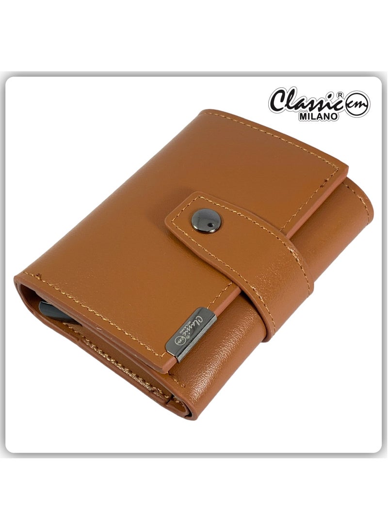 f5f2affe-d3c3-4310-a29b-b6bf28c6d737.jpg كلاسيك ميلانو محفظة كلاسيك ميلانو بحماية RFID للرجال والنساء - حامل بطاقات أوتوماتيكي بتصميم بوب أب - محفظة بطاقات آمنة ومدمجة للرجال - محفظة أنيقة للرجال والنساء - الصورة 1