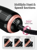 ⁦بيستيس  مجفف شعر احترافي 3 في 1 بقوة 1200 واط، سيراميك، 3 إعدادات للحرارة/سرعتين، مجفف شعر ومصفف شعر بخطوة واحدة - أسود⁩ - الصورة ⁦6⁩