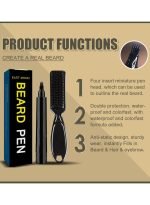إيست مون قلم تعبئة اللحية للرجال، مجموعة أقلام تعبئة اللحية طويلة الأمد مع فرشاة وأداة مشط تصفيف اللحية تخلق مظهرًا طبيعيًا للحية والشارب والحاجبين - Image 2