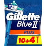 طقم شفرات حلاقة بلو II بلس للاستخدام مرة واحدة من 14 قطعة أزرق / فضي