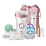 براون مجموعة الجمال سيلك إبيل 985‏‏-9 9 ماكينة إزالة الشعر الفاخرة اللاسلكية للاستخدام الجاف ومع الماء 7 في 1 أبيض