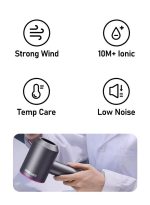 دوشر مجفف شعر احترافي 1600 واط - مجفف شعر سريع التجفيف مع تحكم حراري، ضجيج منخفض، يشمل موزع شعر واستشوار كيرلي لتصفيف مثالي None - Image 2