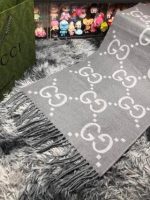 GG cashmere lamé jacquard scarf grey