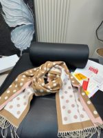 Brown and pink polka dot scarf - Image 14