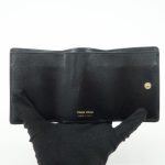 MIU MIU Leather Wallet Compact Flower Black Multicolor Used - Image 12