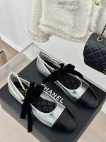 CHANE* | Chanel classic pearl chain anklet Mary Jane shoes - Image 5