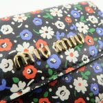 MIU MIU Leather Wallet Compact Flower Black Multicolor Used - Image 16