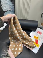 Brown and pink polka dot scarf - Image 10