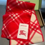Check Wool Scarf Crayon red - Image 5