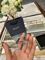 Butterfly Silhouette Open Diamond Bangle - Image 3