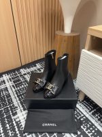 24Fw new Chanel bow double C diamond buckle short boots - Image 3