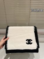 Chanel Cashmere Silk CC Knitted Scarf White - Image 5