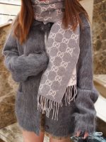 GG cashmere lamé scarf - Image 4