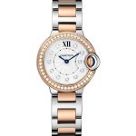 BALLON BLEU DE CARTIER, 28 MM, ROSE GOLD, STEEL, DIAMONDS
