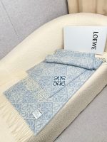 Anagram scarf in wool and cashmere blue - Image 5