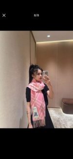 Check Cashmere Scarf pink - Image 8