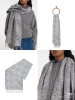 Anagram scarf in wool and cashmere grey - Image 3