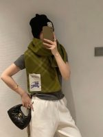 Check Wool Scarf green - Image 4