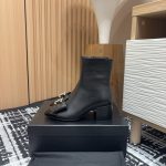 24Fw new Chanel bow double C diamond buckle short boots