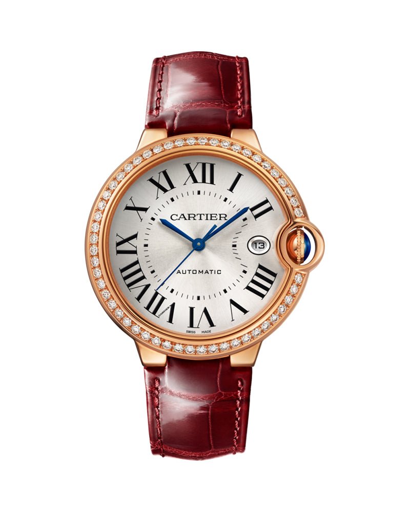 52020af0f1924a28bb1d660d69c22fa5.jpg BALLON BLEU DE CARTIER, 40 MM, ROSE GOLD, LEATHER, DIAMONDS - Image 1