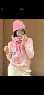 Check Cashmere Scarf pink - Image 7