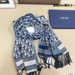 Dior Oblique Scarf blue - Image 4