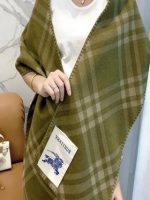 Check Wool Scarf green