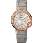 BALLON BLANC DE CARTIER WATCH 30MM, QUARTZ MOVEMENT, ROSE GOLD, DIAMONDS, LEATHER