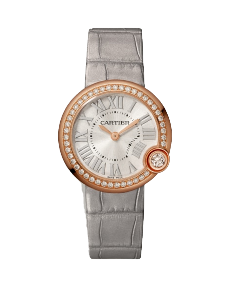 6d7ace14792a4859a6ef9d7e331d7e99.png BALLON BLANC DE CARTIER WATCH 30MM, QUARTZ MOVEMENT, ROSE GOLD, DIAMONDS, LEATHER - Image 1