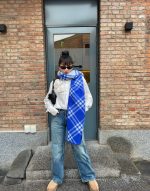 Check Wool Scarf Knight - Image 13