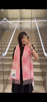 Check Cashmere Scarf pink - Image 11