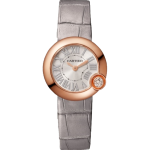 BALLON BLANC DE CARTIER WATCH 26MM, QUARTZ MOVEMENT, ROSE GOLD, DIAMOND, LEATHER