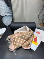 Brown and pink polka dot scarf - Image 11